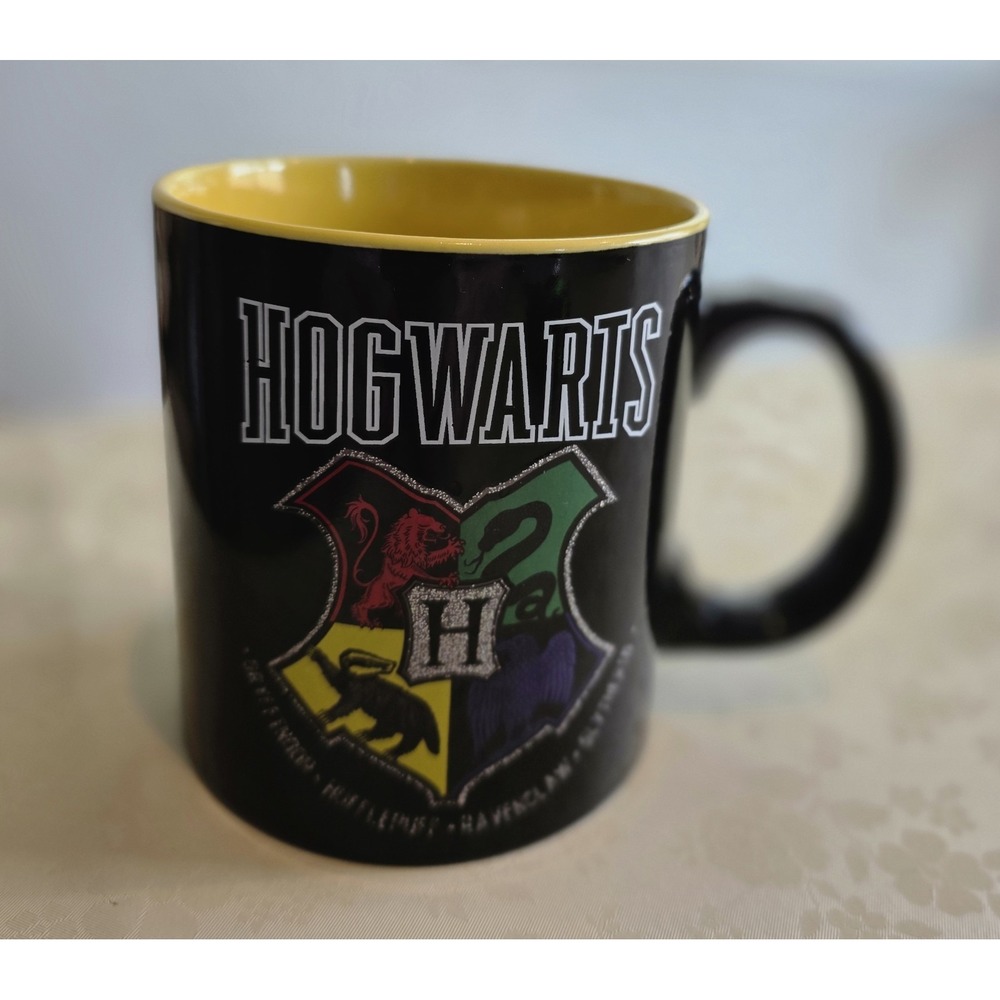 Harry Potter Hogwarts Black & Yellow Coffee Jumbo Mug 20 Oz Ceramic